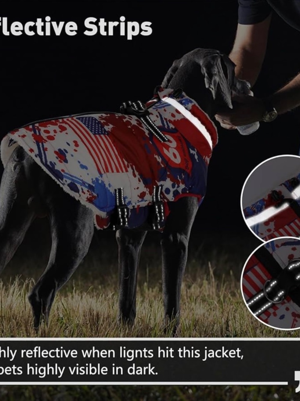 Dogcheer Patriotic Dog Coat w/ Harness Medium 🇺🇸🐾 - Picture 12 of 16